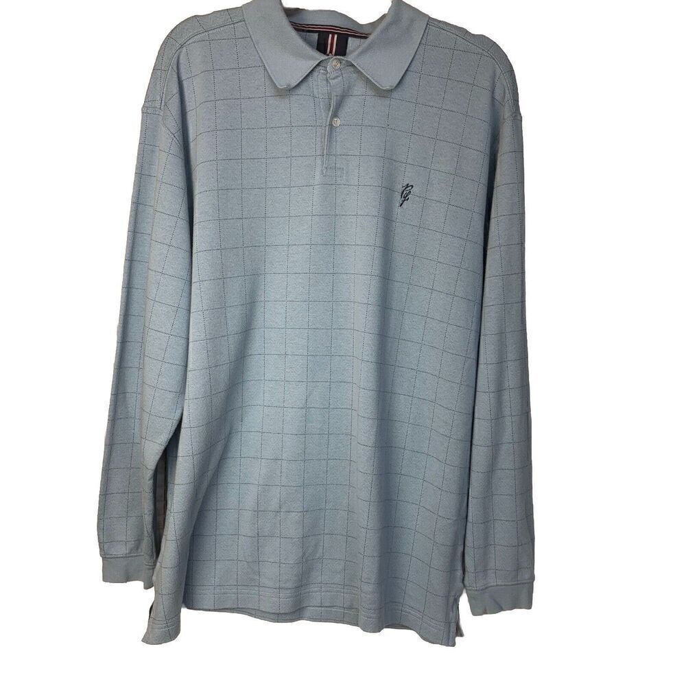 Vintage Phat  Farm Men’s Long Sleeve Baby Blue Three Button Closure Shirt Size X